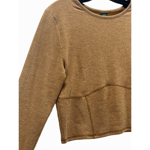 Wild Fable - Women's Ribbed Long Sleeve Crop Top - Brown - Extra Large - Picture 11 of 12